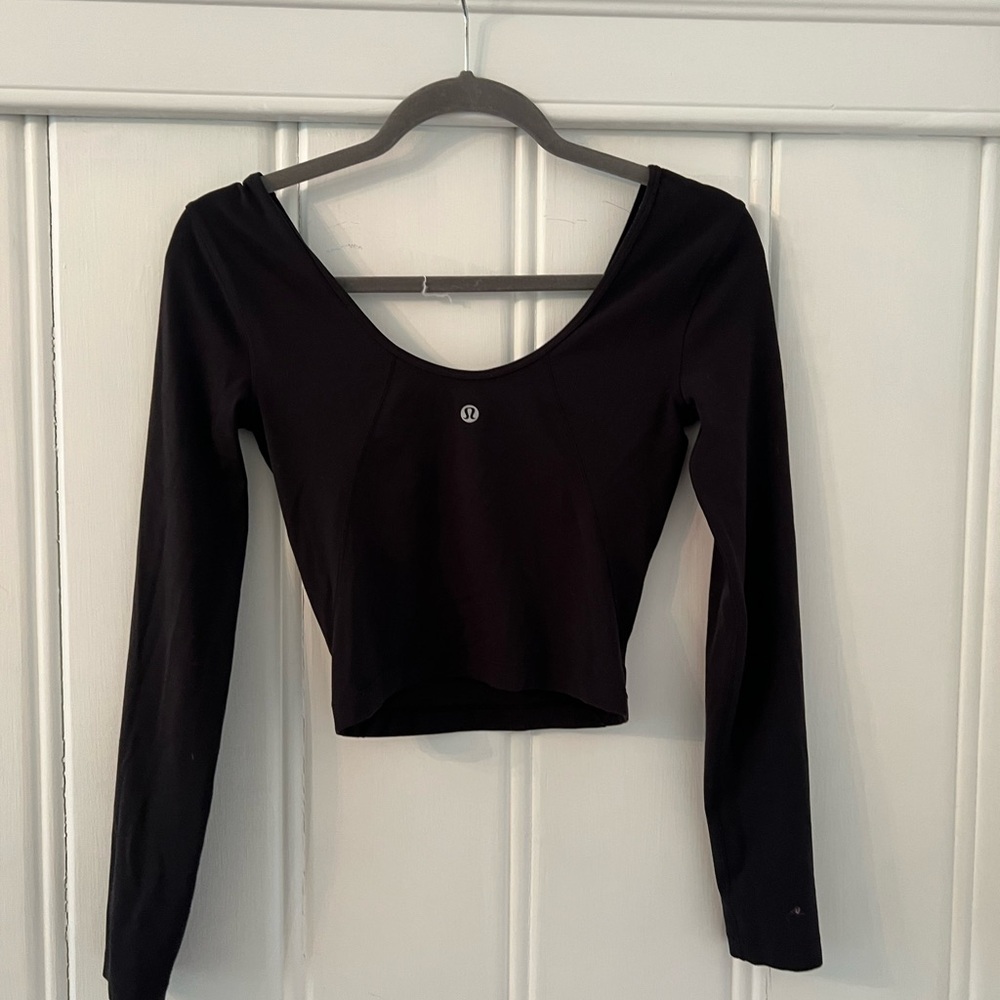 Lululemon Athletica Black Long Sleeve Fitted Crop Bodysuit